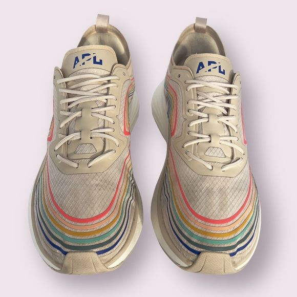 APL Women's Streamline Running Shoes Size 10.5 In Alabaster/Peacock /Multi - Picture 8 of 16